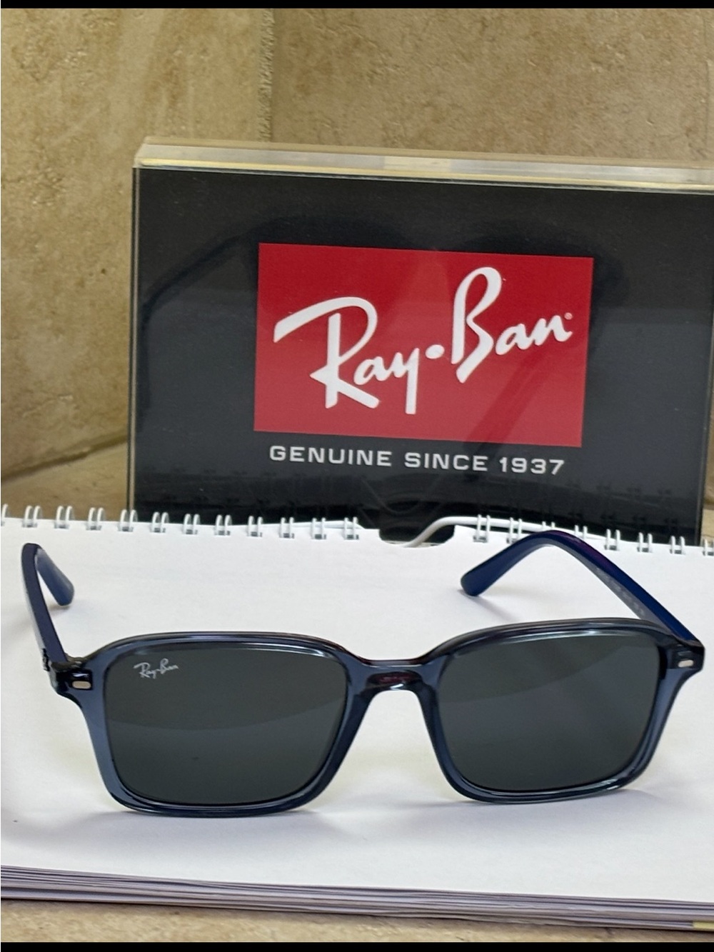 New Ray-Ban Kids RJ9131S 7110/87 Transparent Blue Sunglasses Dark Gray Lenses